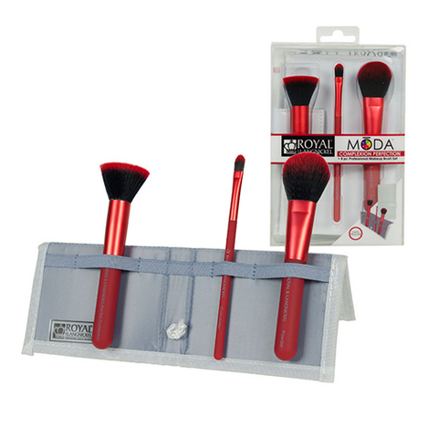 Royal & Langnickel - Moda Complexion Perfection  3-piece Red Brush Kit BMD-CPSET4RD