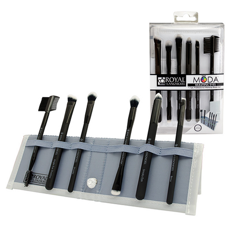 Royal & Langnickel - Moda Beautiful Eyes 6-piece Black Brush Kit BMD-BESET7BK