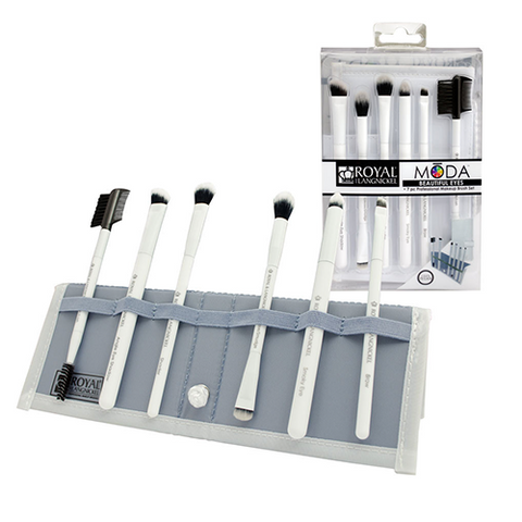 Royal & Langnickel - Moda Beautiful Eyes 6-piece White Brush Kit BMD-BESET7WH